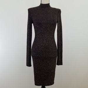 NEW H&M Black Multicolor Glitter Dress Size 4